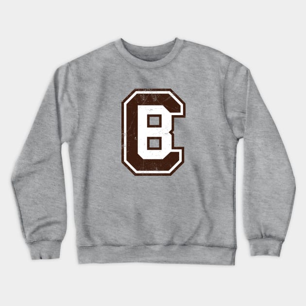 CB Football Monogram - Orange Crewneck Sweatshirt by KFig21